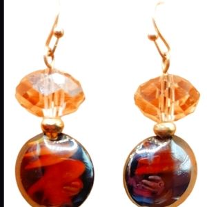 Vintage smokey quartz earrings